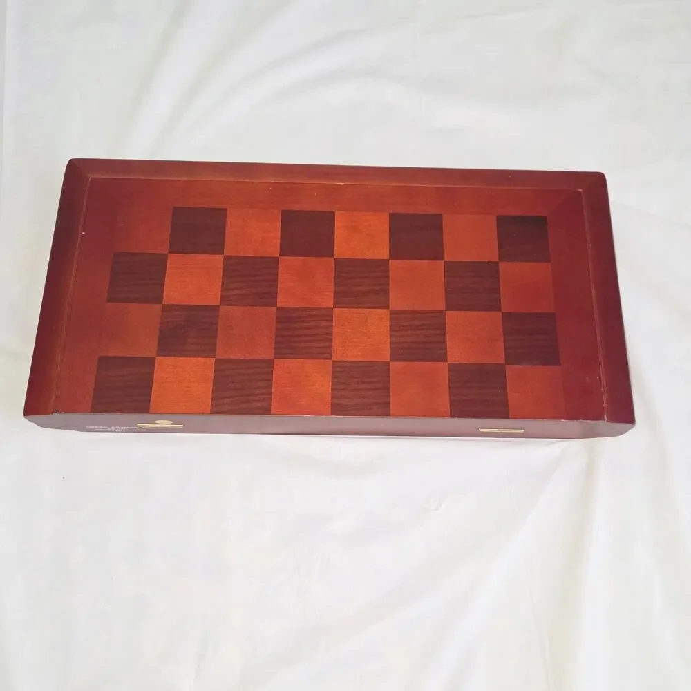 Cardinal Chess & Checkers Set Folding Board Wooden Pieces Complete Game